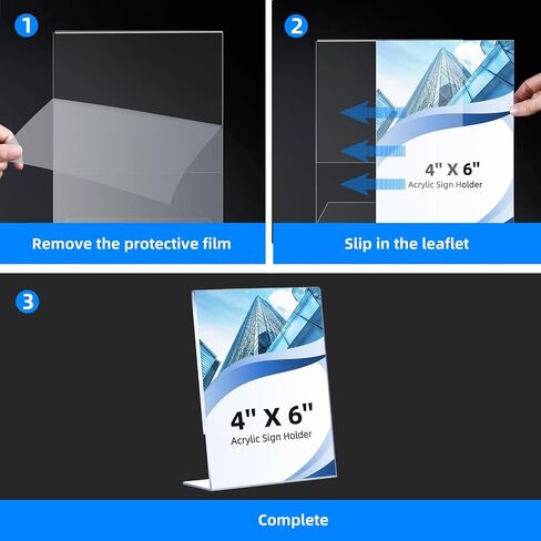 30 Pack Acrylic Sign Holder 8.5 x 11, Clear Plastic Display Stands for Tabletop, L-Shape Acrylic Stands for Flyers, Documents, Office, Restaurants, Vertical Sign Holder 8.5x11 for Desktop in Saudi Arabia