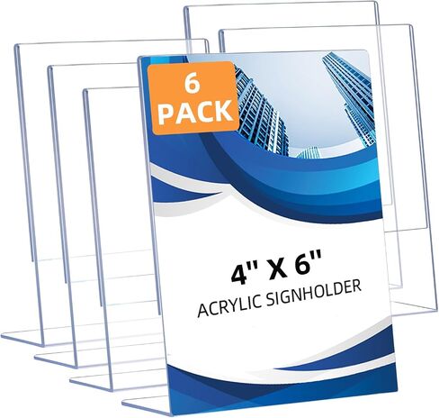 30 Pack Acrylic Sign Holder 8.5 x 11, Clear Plastic Display Stands for Tabletop, L-Shape Acrylic Stands for Flyers, Documents, Office, Restaurants, Vertical Sign Holder 8.5x11 for Desktop in Saudi Arabia