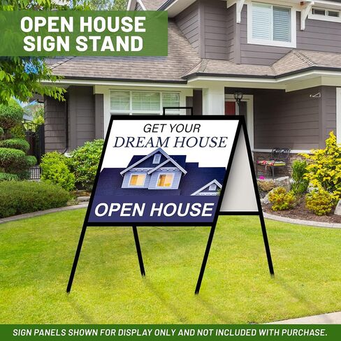 A Frame Sign Holder (Pack of 2) C 213, Sidewalk Portable, Folding Sign Holder, Open House Sign Stand for 18 x 24 Sign Panels, Black in Saudi Arabia