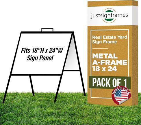 A Frame Sign Holder (Pack of 2) C 213, Sidewalk Portable, Folding Sign Holder, Open House Sign Stand for 18 x 24 Sign Panels, Black in Saudi Arabia