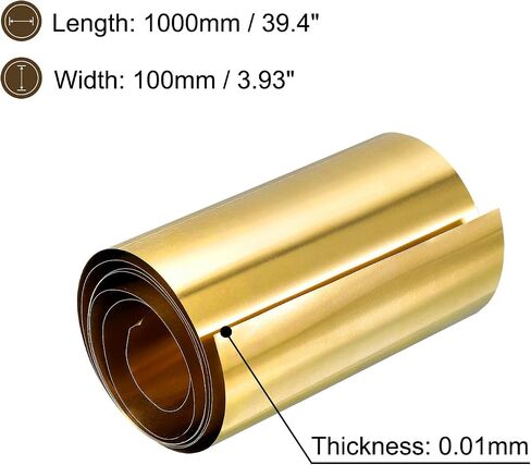 uxcell Brass Sheet Roll, 3Pcs 0.2x30x1000mm Brass Foil Roll Brass Strip Gold for Crafts, Electrical Repairs, Grounding in Saudi Arabia