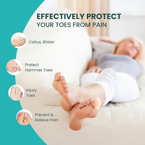 Toe Cap Bunion Protector Cover - 6 Pairs Toe Protector for Women Men - Cushions and Protects Provide Relief from Missing or Ingrown Toenails, Corns, Blisters, Hammer Toes(3L+2M+1S) in Saudi Arabia
