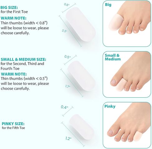 Toe Cap Bunion Protector Cover - 6 Pairs Toe Protector for Women Men - Cushions and Protects Provide Relief from Missing or Ingrown Toenails, Corns, Blisters, Hammer Toes(3L+2M+1S) in Saudi Arabia