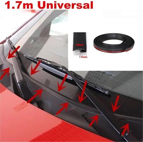 Car Windshield Seal Strip Rubber Front Window Gap Filler Waterproof Windproof Wiper Windshield Panel Moulding Sealing Strips(1.7m No Adhesive) in Saudi Arabia