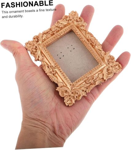 GALPADA Victorian Style Resin Ornament for Home Display Elegant Retro Decor for Photography Props and Business Unique Wall Display Photo Frame and Car Decoration Gold in Saudi Arabia