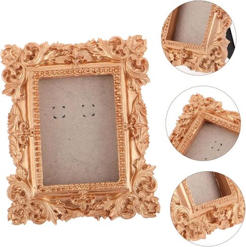 GALPADA Victorian Style Resin Ornament for Home Display Elegant Retro Decor for Photography Props and Business Unique Wall Display Photo Frame and Car Decoration Gold in Saudi Arabia