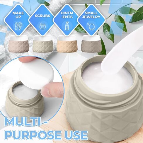 16Pack Travel Bottles for Toiletries, TSA Approved Travel Size Toiletries Containers Set, Silicone Leak Proof Refillable Bottles Elastic Sleeves Creams Jars Accessories Kit W/Clear Bag (Cream) in Kuwait