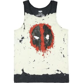 Marvel Deadpool Men's Sleeveless T-Shirt Ink Splatter Face Design Adult Tie-Dye Muscle Tee Tank Top in Kuwait