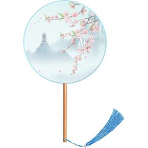 مروحة قابلة للطي شبه شفافة قابلة للطي مشجعة مقدمة طويلة مقدمة من المعجبين بالمروحة اليدوية التي تستخدمها النساء لمطابقة Hanfu Cheongsam in Kuwait