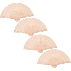 Cabilock 5sets DIY Wedding Fans Wooden Folding Hand Fans Delicate Bride Perfect for Summer Cool Stage Shows Party Props 4pcs*5 in Saudi Arabia