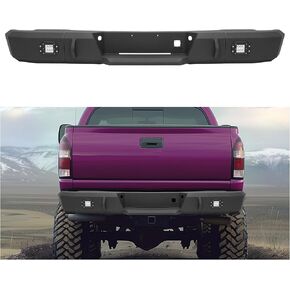 KUAFU Rear Bumper Compatible with 1999-2007 Chevy Silverado GMC Sierra 2500 3500 HD W/LED Lights Steel Powder Coated Black in Kuwait