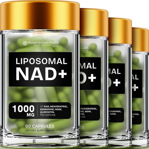 Liposomal NAD Supplements for Women Resveratrol NAD + Supplement w/Berberine, Quercetin, Noni | Boosts NAD Anti-Aging, Bravfin Support, Gut Heath - 60 Capsules in Kuwait
