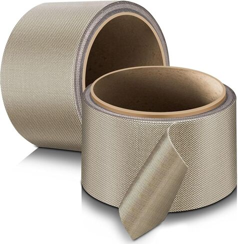 شريط تيفلون عالي الحرارة من Flexzion - 20 مم × 10 م (0.8 بوصة × 32.8 قدم) شريط PTFE من نسيج الألياف الزجاجية تيفلون المدعوم بمادة لاصقة لسداد الفراغ، وسداد النبضات، وتغليف المواد الغذائية، وختم الحرارة والاستخدام الصناعي in Saudi Arabia