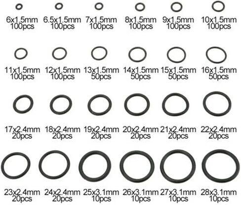 1200 pcs/set Rubber O-Ring Washer Seals Watertightness Assortment With Plactic Box Kit SetDifferent Size O-Ring Washer Seals in Saudi Arabia