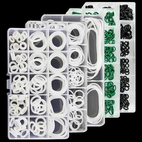 Silicone O-Ring Rubber Ring Set Tap Seal NBR FKM Gasket Box Ring Repair Kit Valve Water Repellent Oil Resistant Gasket Kit(Green-225pcs) in Saudi Arabia