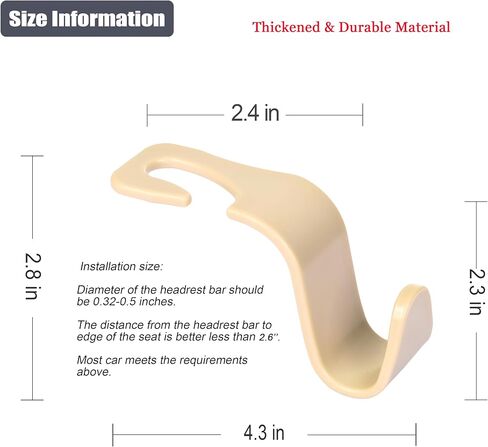 Amooca Car Seat Headrest Hook Cute Bowknot Vehicle Hanger Car Storage Organizer for Handbag Purse Coat Grocery Bag Pink White in Kuwait