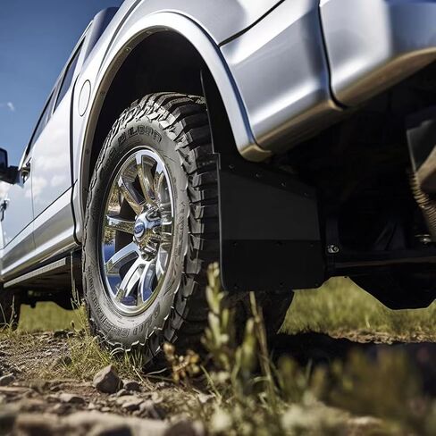 LIBRA Kick Back Mud Flaps 14" Wide Heavy Duty Rubber Stainless Steel Universal Fit Pickup Truck SUV 27070 Mud Splash Guard in Saudi Arabia