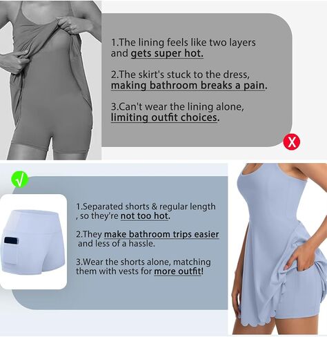 Tanou Athletic Dress for Women with Built in Shorts & Bra Tennis Dress Backless Outfit Golf Dresses with Pockets Navy Blue in Saudi Arabia