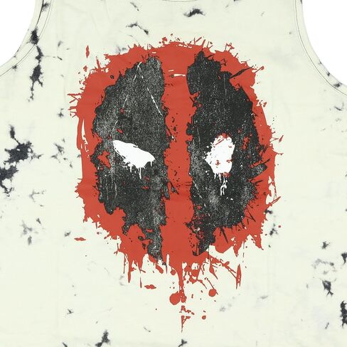 Marvel Deadpool Men's Sleeveless T-Shirt Ink Splatter Face Design Adult Tie-Dye Muscle Tee Tank Top in Kuwait