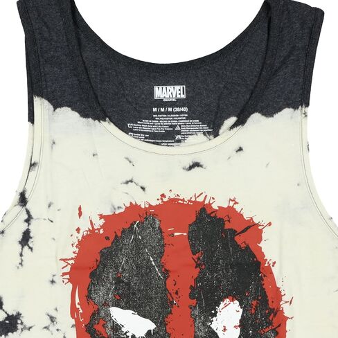Marvel Deadpool Men's Sleeveless T-Shirt Ink Splatter Face Design Adult Tie-Dye Muscle Tee Tank Top in Kuwait