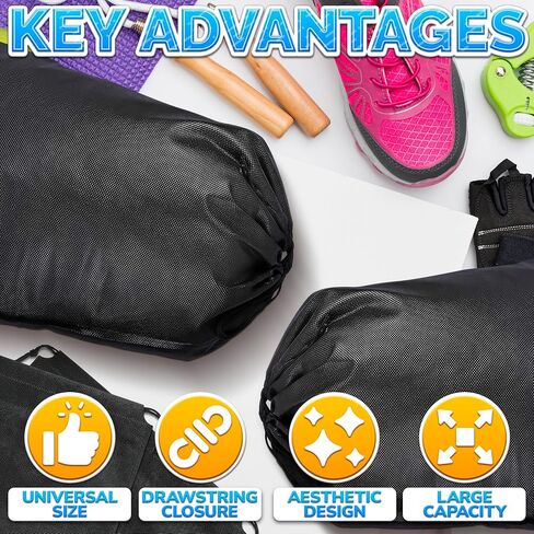 12pcs شبكة غسيل مكافآت للأكياس - 13x15.5 بوصة أسود الرباط حقيبة الغسيل قابلة للغسل شبكة شبكة الاشياء كيس شبكة النايلون - حقيبة المعدات الرياضية أكياس القماش أكياس الرباط على الظهر شبك صغير in Kuwait