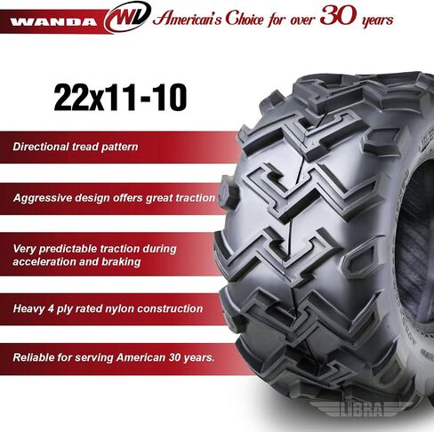 Wanda 2 New ATV UTV TIRES 22x11-10 22x11x10 4PR P306-10285 in Saudi Arabia