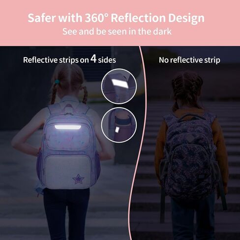 حقيبة ظهر للأطفال للفتيات - حقيبة ظهر على شكل حورية البحر مقاس 15 بوصة للفتيات من عمر 3 إلى 8 سنوات، حقيبة ظهر لمرحلة ما قبل المدرسة الابتدائية للأطفال مع جيب معزول وشريط عاكس، حورية البحر أرجوانية in Kuwait