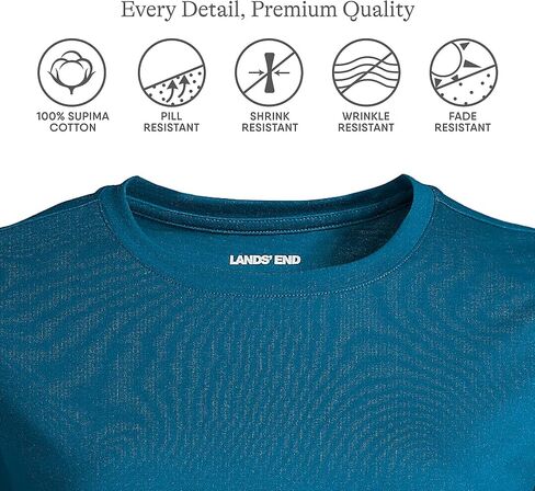 Lands' End للسيدات مريح Supima طويل الأكمام طاقم البلطيق البط البري، مقاس كبير عادي in Saudi Arabia