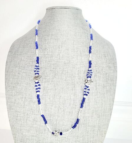 Eleke Yemaya Collar de Yemaya Religion Yoruba ، IFA ، Netlace ، Santeria ، Blue and White in Saudi Arabia