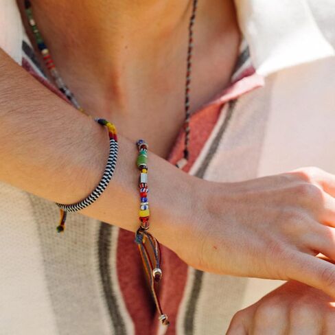 Wakami Colorful Bracelet | Handmade Women's Jewelry | Boho Bracelets for Women & Men | Trendy Beaded Bracelet Stack | Fair Trade, Waterproof Waxed Thread in Kuwait