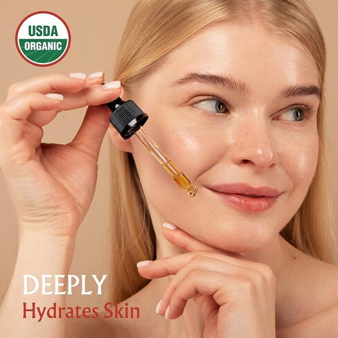 BodyJ4You Rosehip Oil for Face - 100% Pure Natural USDA Organic Cold Pressed - Hydrating Skin Hair Nails Anti-Aging Wrinkle Scar Treatment Gua Sha - Non-GMO Undiluted Carrier - Glass Bottle 1 Fl Oz in Kuwait