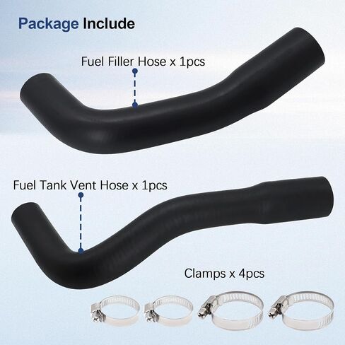 Fuel Filler Hose & Vent Hose Kit Fit for Jeep Wrangler YJ 1987-1995 20 Gallon Plastic Tank Replace 52040079 52040081 in Saudi Arabia
