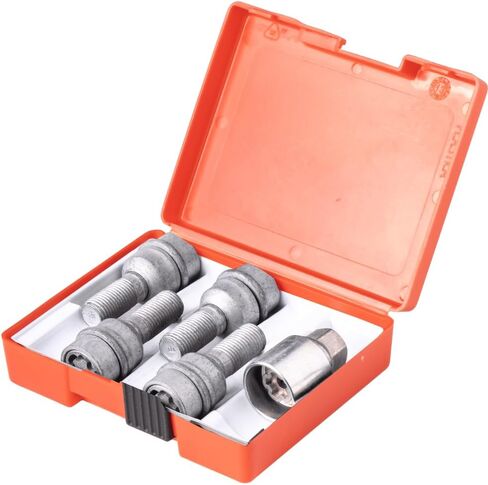 PP12/E مجموعة أدوات قطع العجلات الترباس المجلفن مناسبة لـ Audi Q5 (M14 × 1.5 حجم الخيط) - مجموعة من 4 براغي العروة + 1 مفتاح in Kuwait