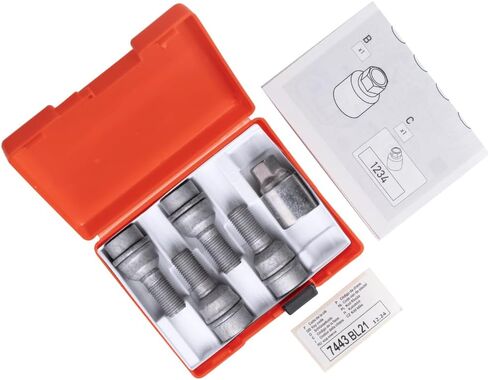 PP12/E مجموعة أدوات قطع العجلات الترباس المجلفن مناسبة لـ Audi Q5 (M14 × 1.5 حجم الخيط) - مجموعة من 4 براغي العروة + 1 مفتاح in Kuwait