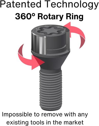 PP12/E مجموعة أدوات قطع العجلات الترباس المجلفن مناسبة لـ Audi Q5 (M14 × 1.5 حجم الخيط) - مجموعة من 4 براغي العروة + 1 مفتاح in Kuwait