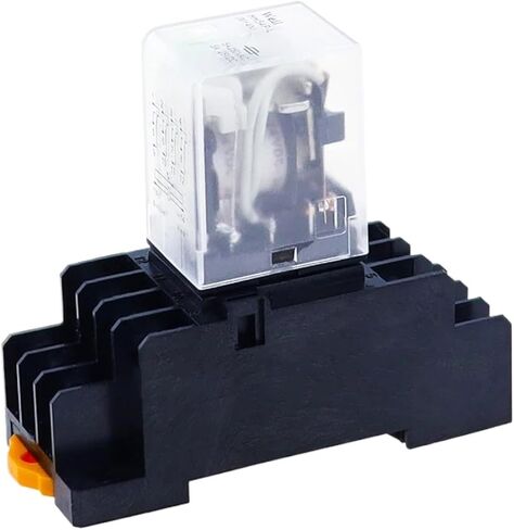 10pcs my4nj HH54PL AC/DC Relay 4NO 4NC 12V-380V مؤشر LED 14 دبوس DIN Rail مع مقبس in Kuwait