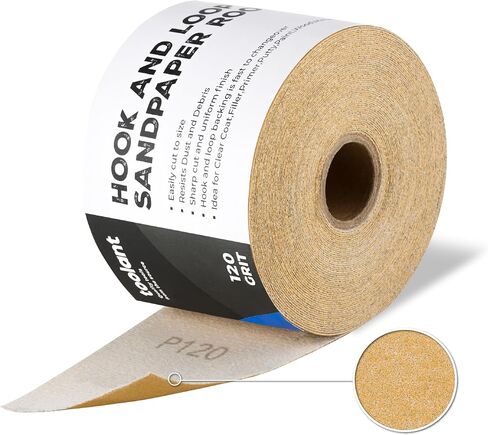 toolant 150 Grit Sandpaper Roll, 2-3/4" Wide 12 Yard Longboard hook and loop SandPaper for Automotive,Woodworking, Metal, Plastic, Sanding Blocks in Saudi Arabia
