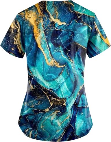 Scrub Tops for Women Short Sleeve Working Uniform with Pocket in Saudi Arabia