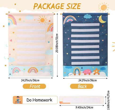 Blosssound Visual Schedule for Kids Daily Schedule Calendar Retro Hippie Boho Routine Chart Double Side Planner Board with 28 Cards for Home School Planner Autism Learning Materials in Saudi Arabia