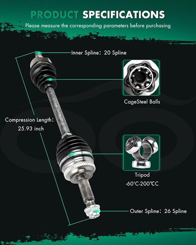 SCITOO Front Left Drive Side CV Axle Shaft Assembly fit 2004-2009 for Toyota for Prius 1.5L 66-5266 in Saudi Arabia