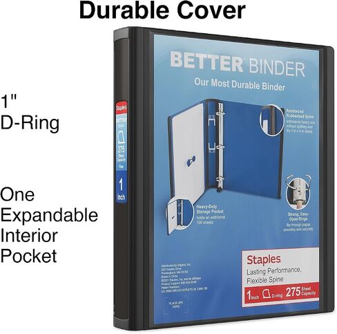 Staples Better Binder, Red, 1000-Sheet Capacity, 5" (Ring Diameter) in Saudi Arabia
