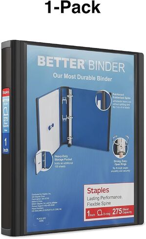 Staples Better Binder, Red, 1000-Sheet Capacity, 5" (Ring Diameter) in Saudi Arabia