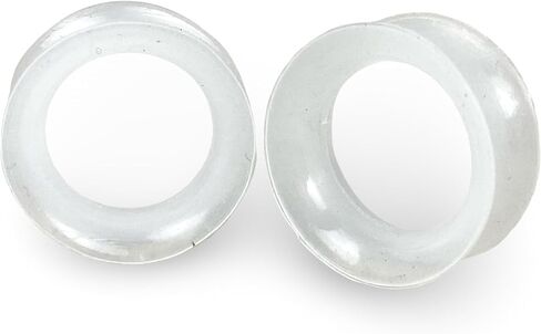 Mystic Metals Body Jewelry Pair of Clear Thin Ear Skin Silicone Tunnels plugs in Saudi Arabia