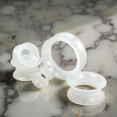Mystic Metals Body Jewelry Pair of Clear Thin Ear Skin Silicone Tunnels plugs in Saudi Arabia