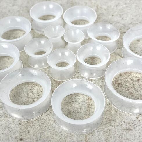 Mystic Metals Body Jewelry Pair of Clear Thin Ear Skin Silicone Tunnels plugs in Saudi Arabia