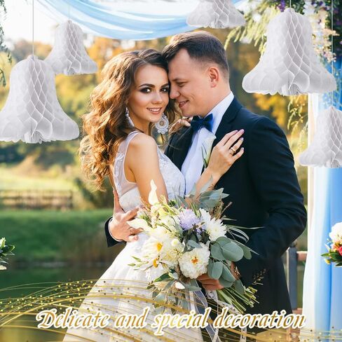 HUIANER أجراس قرص العسل الأحمر 7 قطع أجراس زفاف عيد الميلاد معلقة أجراس قرص العسل الحمراء لأجراس العسل الورقية لوازم تزيين لحفلات الزفاف وحفلات استقبال الأطفال in Kuwait