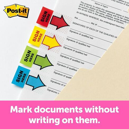 Post-it Flags Arrow Message 1" Page Flags, 200 "Sign Here", 48 Arrow, Four Colors, 248/Pack in Saudi Arabia