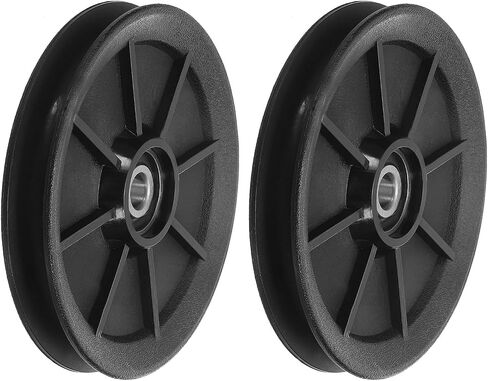 PATIKIL Universal Bearing Pulley Wheel 160mm/6.3", 2 Pack Nylon Bearing Pulley Wheel Lifting Bearing Wheel Replace for Gym Equipment Part Cable Machine in Saudi Arabia