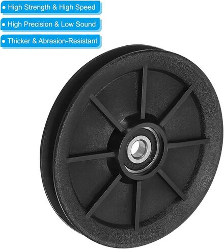PATIKIL Universal Bearing Pulley Wheel 160mm/6.3", 2 Pack Nylon Bearing Pulley Wheel Lifting Bearing Wheel Replace for Gym Equipment Part Cable Machine in Saudi Arabia
