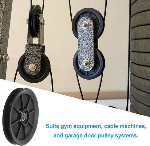 PATIKIL Universal Bearing Pulley Wheel 160mm/6.3", 2 Pack Nylon Bearing Pulley Wheel Lifting Bearing Wheel Replace for Gym Equipment Part Cable Machine in Saudi Arabia